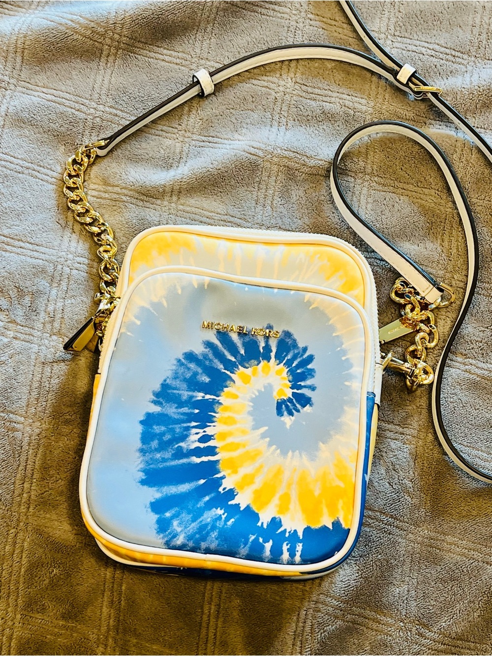 Michael Kors Blue & Yellow Tie-Dye Crossbody